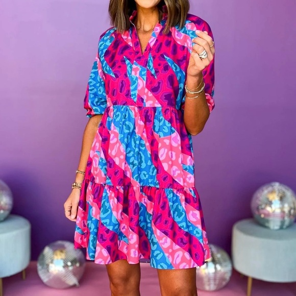 SSYS The Mix Print Tatum Dress in Camo Animal - Picture 2 of 6